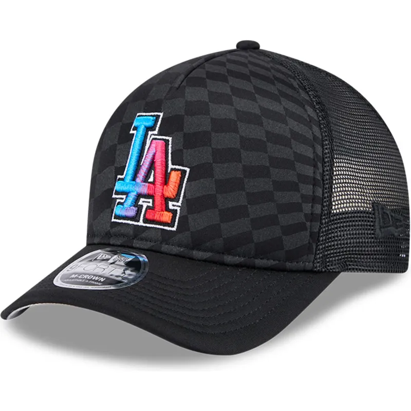 sort-9forty-m-crown-a-frame-gradient-raceway-trucker-kasket-fra-los-angeles-dodgers-mlb-fra-new-era