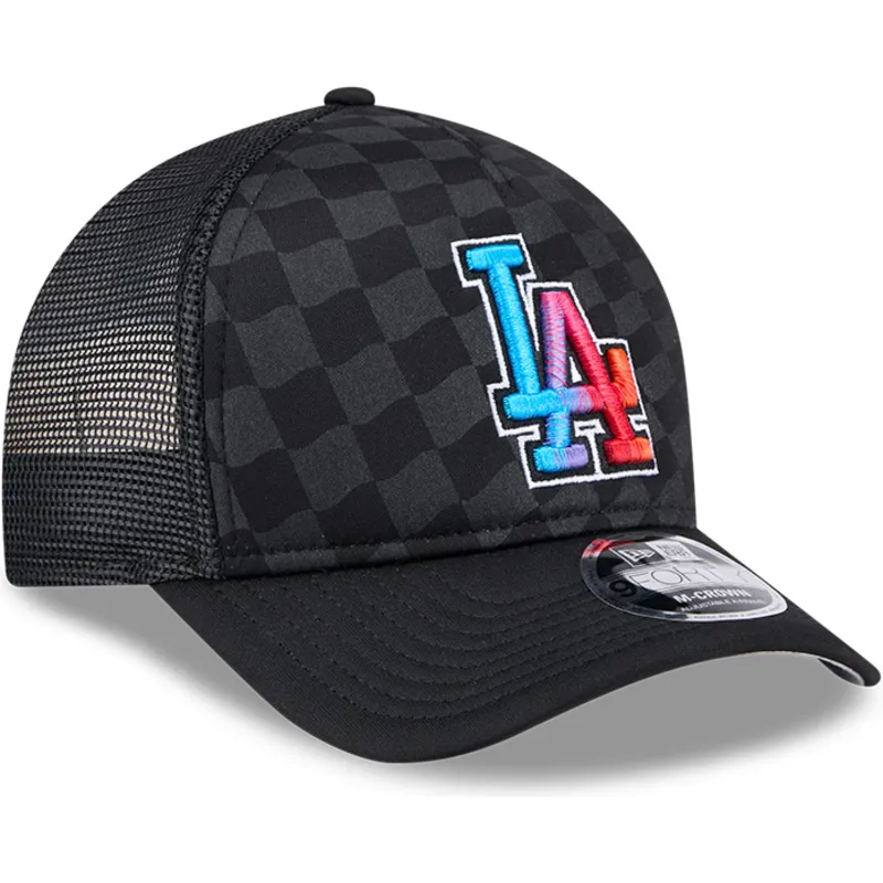 sort-9forty-m-crown-a-frame-gradient-raceway-trucker-kasket-fra-los-angeles-dodgers-mlb-fra-new-era