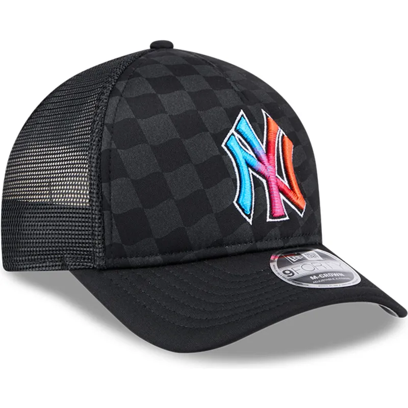 sort-9forty-m-crown-a-frame-gradient-raceway-trucker-kasket-fra-new-york-yankees-mlb-af-new-era