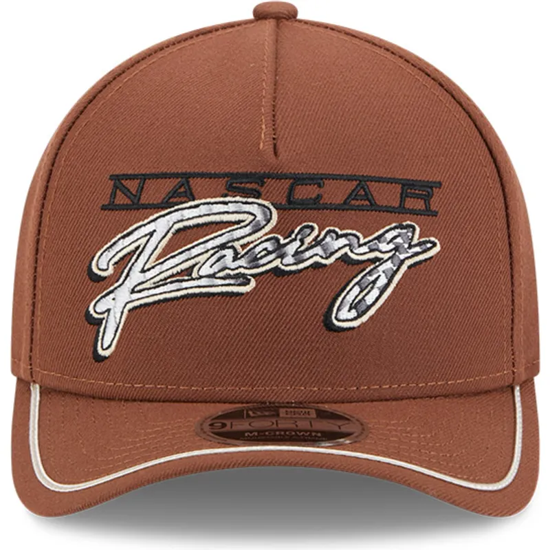 brun-buet-kasket-snapback-9forty-m-crown-a-frame-motorsport-fra-nascar-fra-new-era