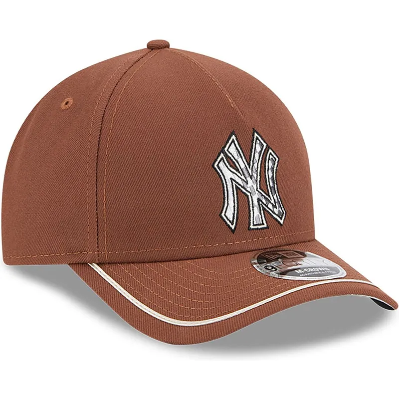 brun-buet-snapback-kasket-9forty-m-crown-a-frame-motorsport-fra-new-york-yankees-mlb-fra-new-era