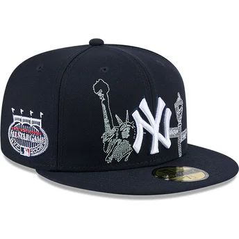 New Era 59FIFTY State Stitch justerbar navyblå flad kasket fra New York Yankees MLB