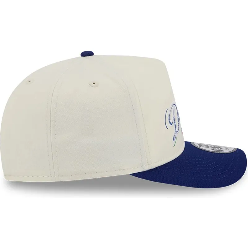 hvid-og-bla-buet-snapback-kasket-golfer-team-scribble-fra-los-angeles-dodgers-mlb-fra-new-era