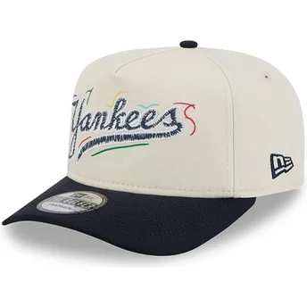 Hvid og sort snapback krummet kasket med Golfer Team Scribble fra New York Yankees MLB af New Era