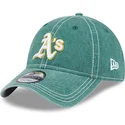 oakland-athletics-mlb-new-era-9twenty-justerbar-gron-buet-kasket-med-vasket-kontrast