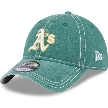 Oakland Athletics MLB New Era 9TWENTY justerbar grøn buet kasket med vasket kontrast