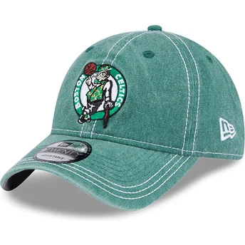 Justerbar grøn krummet 9TWENTY Washed Contrast kasket fra Boston Celtics NBA af New Era