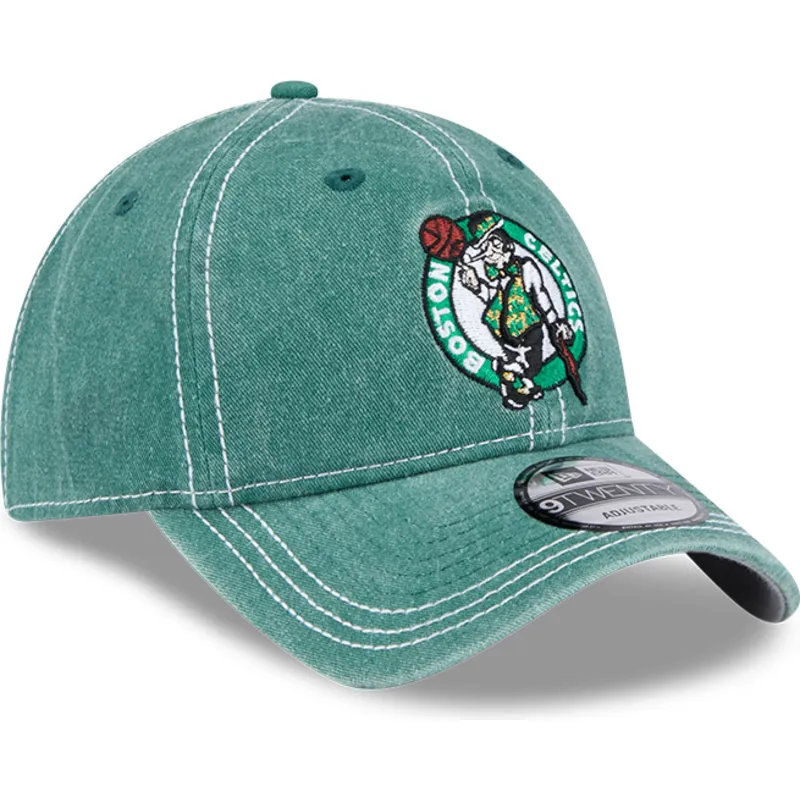 gron-justerbar-kurvet-kasket-9twenty-washed-contrast-fra-boston-celtics-nba-fra-new-era