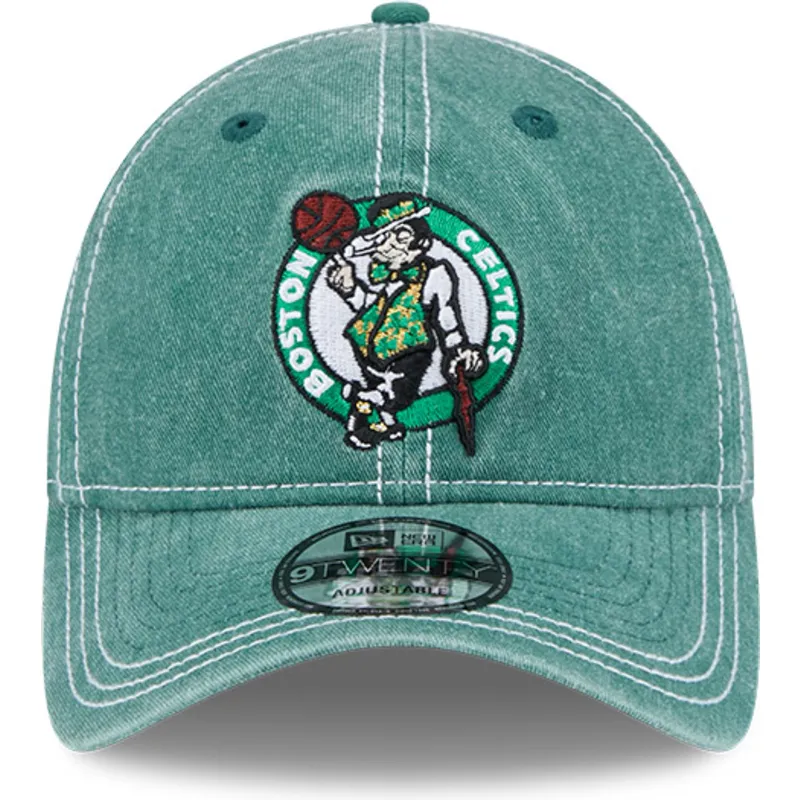 gron-justerbar-kurvet-kasket-9twenty-washed-contrast-fra-boston-celtics-nba-fra-new-era