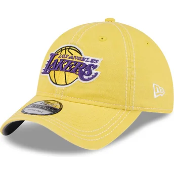 Justerbar gul kurvet 9TWENTY Washed Contrast-kasket fra Los Angeles Lakers NBA af New Era