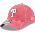 lyserod-justerbar-buet-kasket-9twenty-washed-contrast-fra-philadelphia-phillies-mlb-fra-new-era