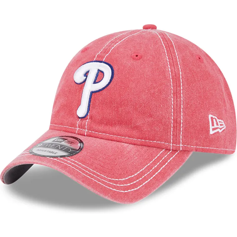 lyserod-justerbar-buet-kasket-9twenty-washed-contrast-fra-philadelphia-phillies-mlb-fra-new-era