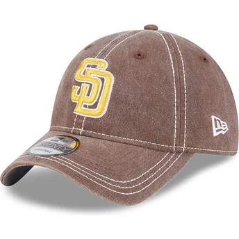 San Diego Padres MLB New Era 9TWENTY Washed Contrast justerbar brun buet kasket