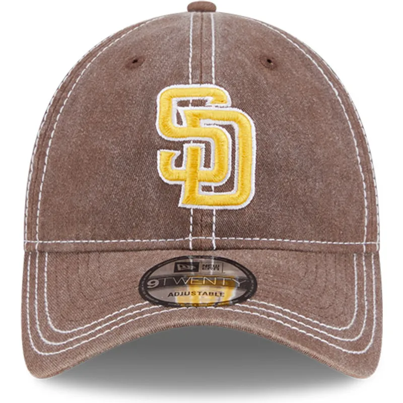 brun-justerbar-buet-kasket-9twenty-washed-contrast-fra-san-diego-padres-mlb-fra-new-era