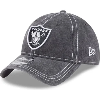 Justerbar grå krummet kasket 9TWENTY Washed Contrast fra Las Vegas Raiders NFL af New Era