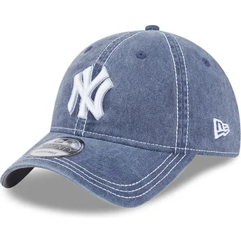 Justerbar grå kurvet 9TWENTY vasket kontrast kasket fra New York Yankees MLB af New Era