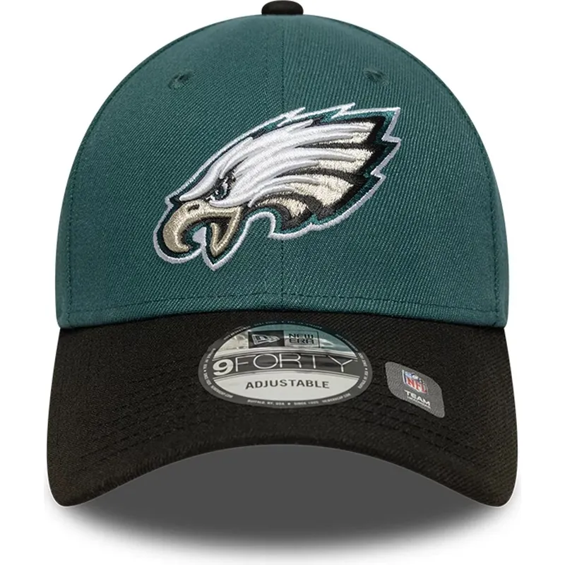 gron-og-sort-justerbar-kurvet-kasket-9forty-the-league-fra-philadelphia-eagles-nfl-fra-new-era