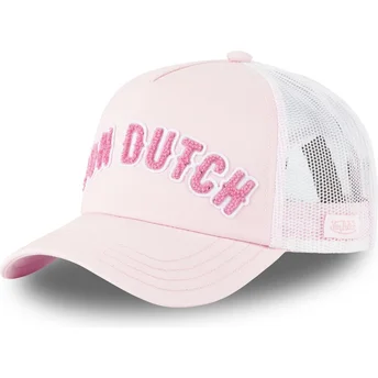 Rosa og hvid trucker kasket til drenge KID_BUCKL LP fra Von Dutch