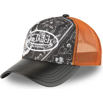 Von Dutch SUBL01 sort og orange trucker cap