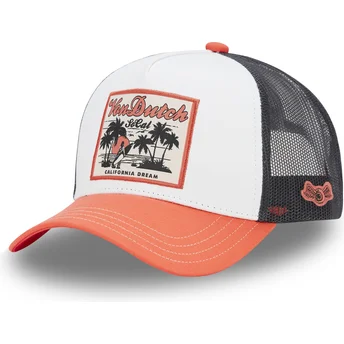 Hvid, sort og orange SURF08 trucker-kasket fra Von Dutch