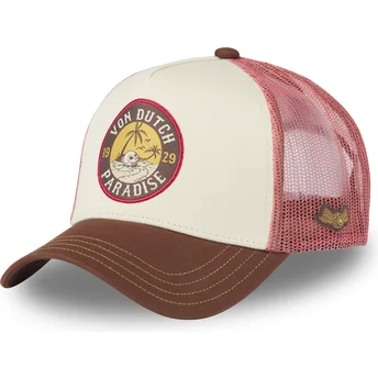 Beige og brun SURF09 trucker kasket fra Von Dutch