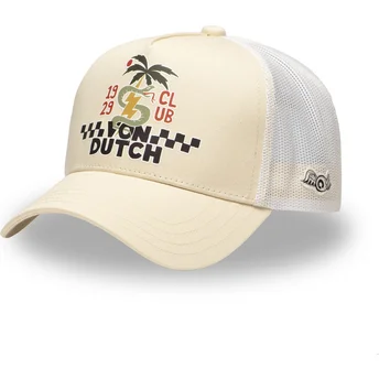 Von Dutch SURF10 beige og hvid trucker kasket