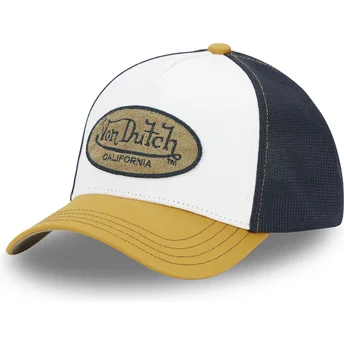 Hvid, sort og gul TERRY04 trucker kasket fra Von Dutch