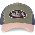 gron-bla-og-lyserod-trucker-kasket-used-03-fra-von-dutch