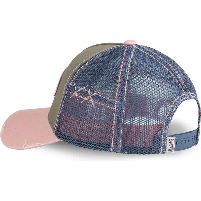 gron-bla-og-lyserod-trucker-kasket-used-03-fra-von-dutch