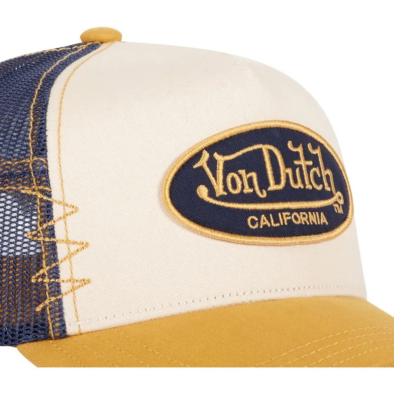 trucker-kasket-beige-bla-og-gul-used-05-fra-von-dutch