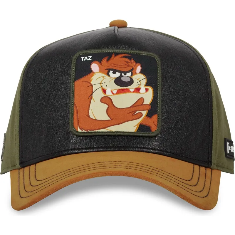 buet-sort-gron-og-brun-snapback-kasket-tasmansk-djaevel-loo10-taz-looney-tunes-fra-capslab