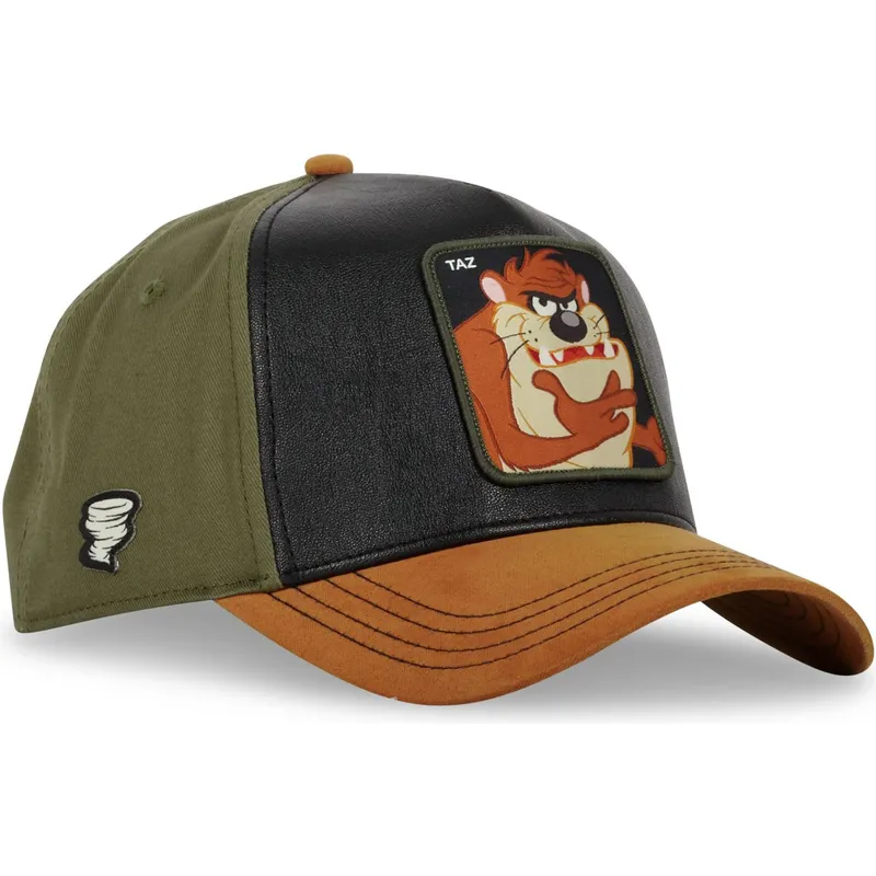 buet-sort-gron-og-brun-snapback-kasket-tasmansk-djaevel-loo10-taz-looney-tunes-fra-capslab