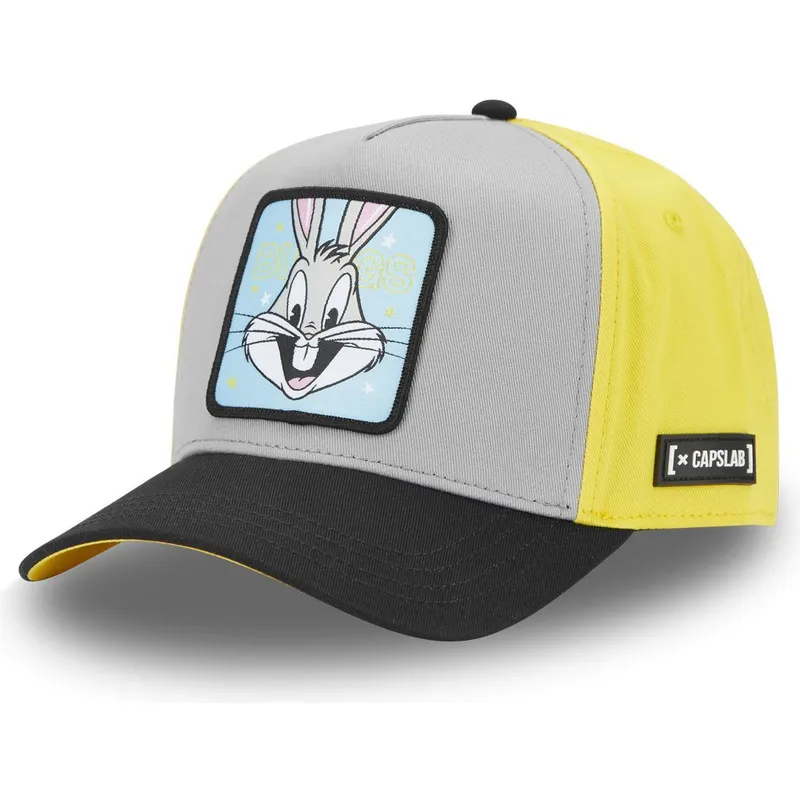 gra-gul-og-sort-buet-snapback-kasket-bugs-bunny-loo11-bep1-looney-tunes-fra-capslab