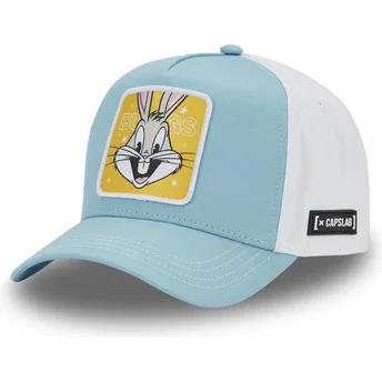 Blå og hvid trucker snapback kasket med Bugs Bunny LOO11 BEP2 Looney Tunes fra Capslab