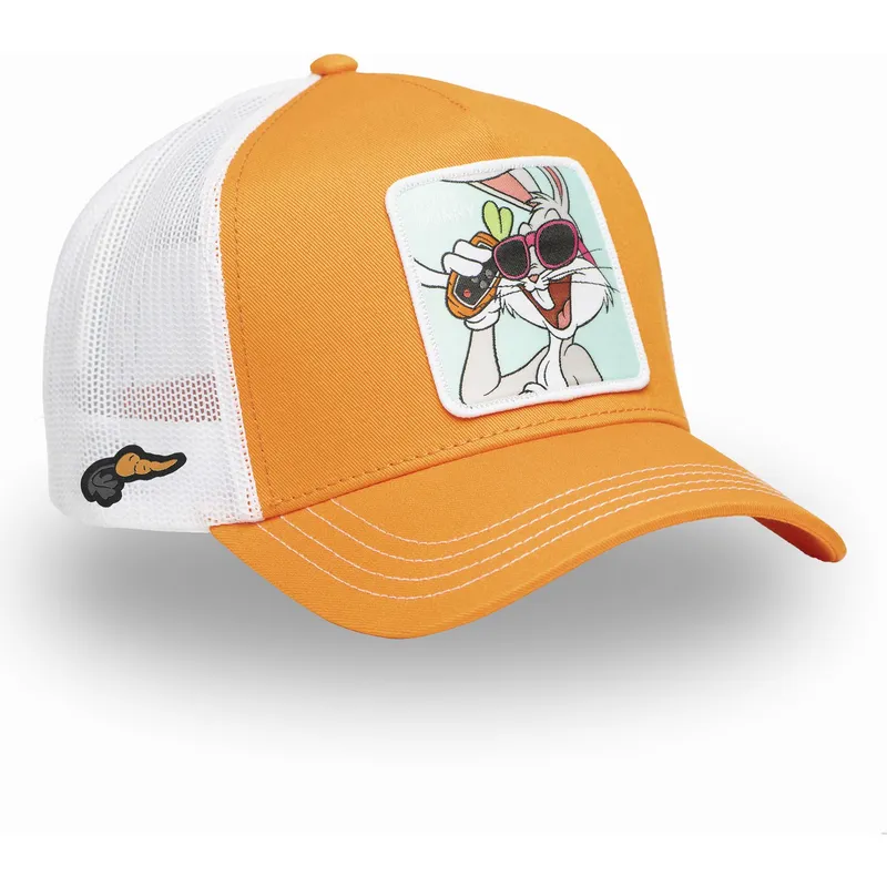 trucker-kasket-orange-og-hvid-bugs-bunny-loo11-bug2-looney-tunes-fra-capslab