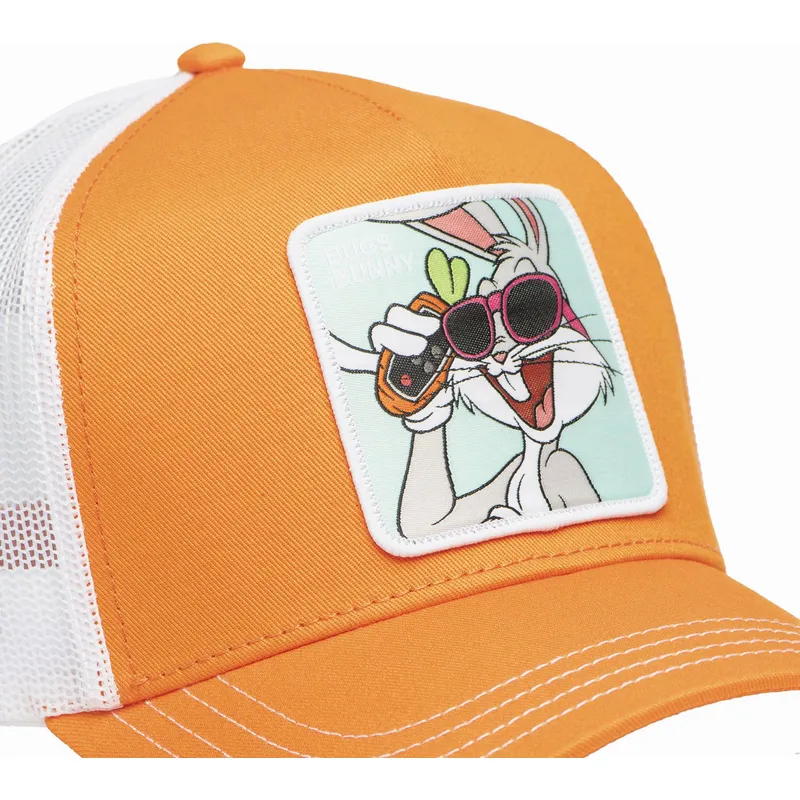 trucker-kasket-orange-og-hvid-bugs-bunny-loo11-bug2-looney-tunes-fra-capslab