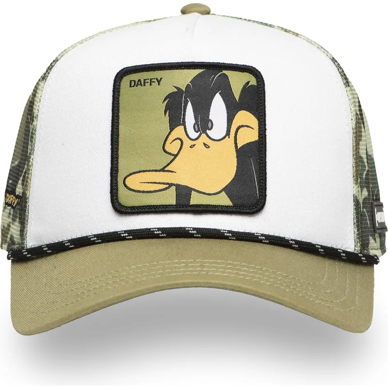 hvid-og-camouflage-trucker-kasket-daffy-duck-loo11-cam-looney-tunes-fra-capslab
