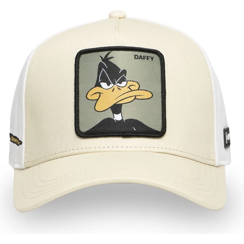 buet-beige-og-hvid-snapback-kasket-daffy-duck-loo11-daf2-looney-tunes-fra-capslab
