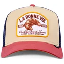 djinns-la-bonne-vie-2-croissant-hft-beige-bla-og-rod-trucker-kasket