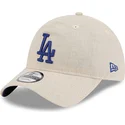 buet-beige-justerbar-kasket-med-blat-logo-9twenty-linen-spring-training-fan-pack-2025-fra-los-angeles-dodgers-mlb-fra-new-era