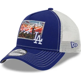 Blå og hvid 9FORTY A Frame Patch Spring Training Fan Pack 2025 trucker-kasket fra Los Angeles Dodgers MLB af New Era