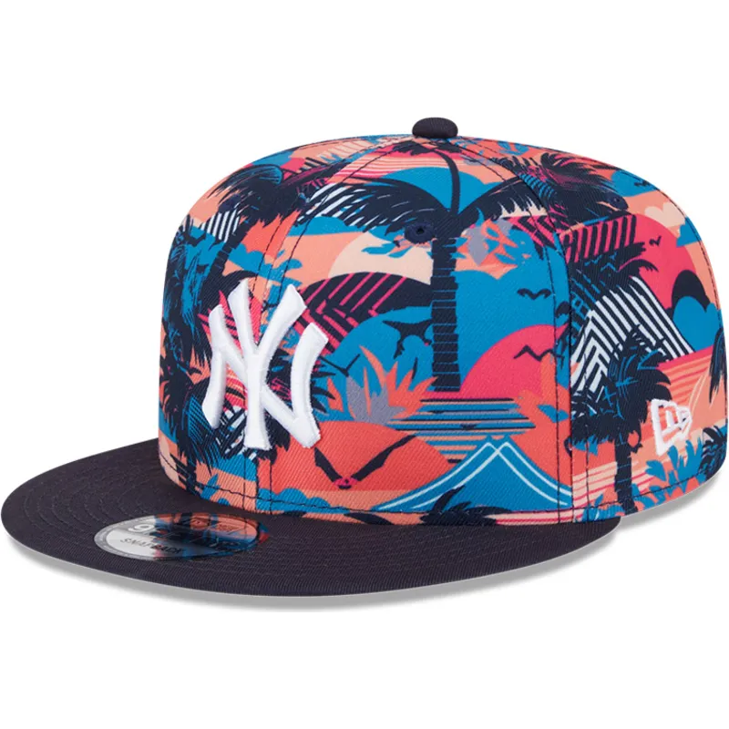 flerfarvet-flad-kasket-snapback-9fifty-printed-spring-training-fan-pack-2025-fra-new-york-yankees-mlb-fra-new-era