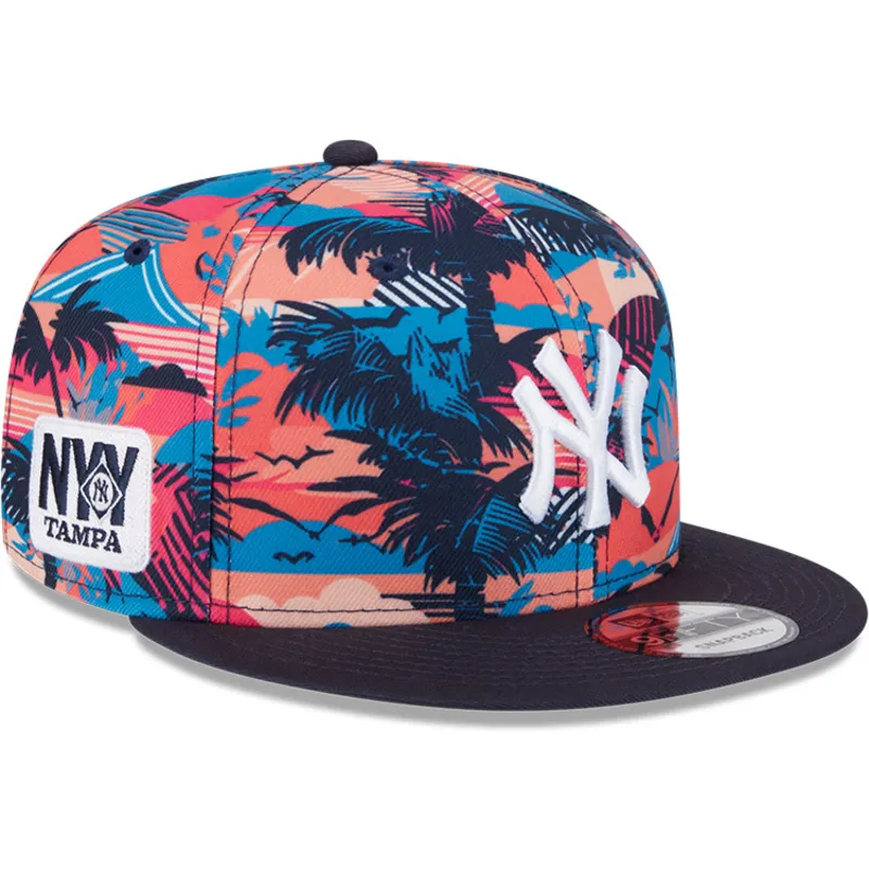 flerfarvet-flad-kasket-snapback-9fifty-printed-spring-training-fan-pack-2025-fra-new-york-yankees-mlb-fra-new-era