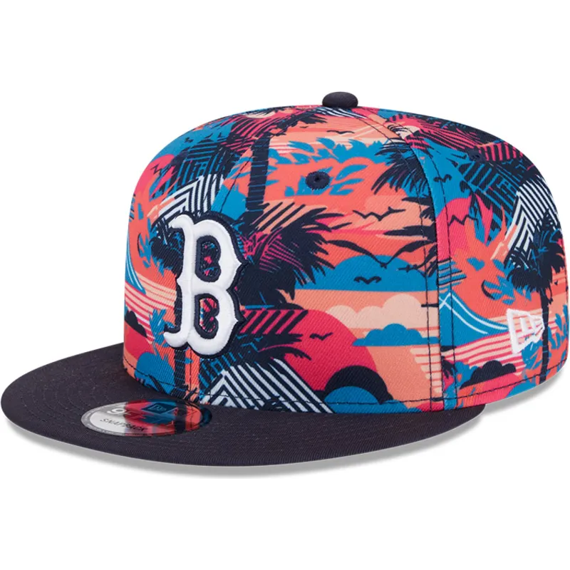flerfarvet-flad-snapback-kasket-9fifty-printed-spring-training-fan-pack-2025-fra-boston-red-sox-mlb-fra-new-era