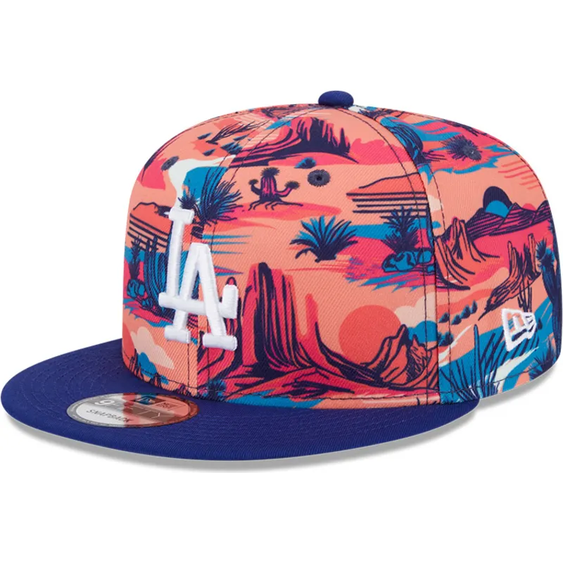 flerfarvet-flad-snapback-kasket-9fifty-printed-spring-training-fan-pack-2025-fra-los-angeles-dodgers-mlb-fra-new-era
