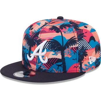 Multifarvet flad snapback 9FIFTY trykt forårstræningsfanpakke 2025 fra Atlanta Braves MLB af New Era