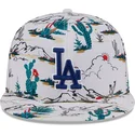 hvid-flad-snapback-kasket-9fifty-print-spring-training-fan-pack-2025-fra-los-angeles-dodgers-mlb-fra-new-era