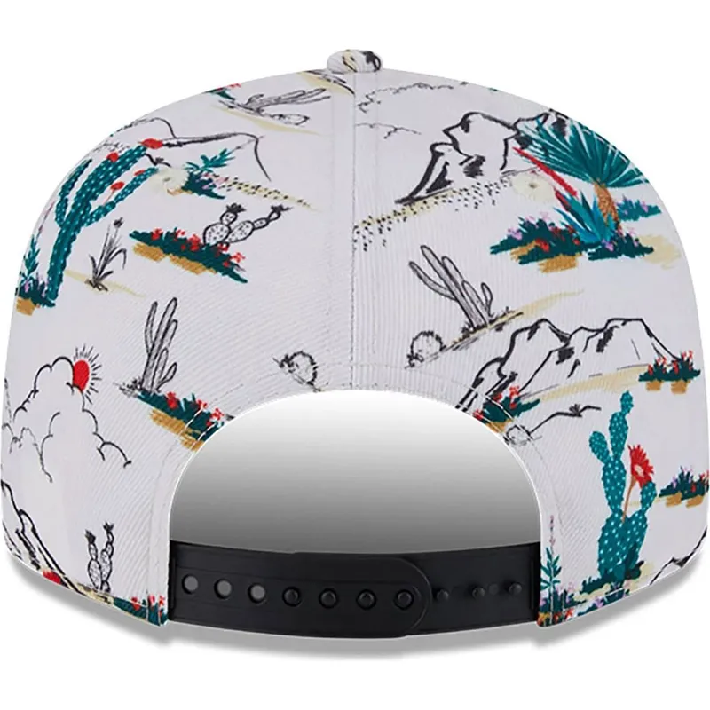 hvid-flad-kasket-snapback-9fifty-print-spring-training-fan-pack-2025-fra-los-angeles-dodgers-mlb-fra-new-era