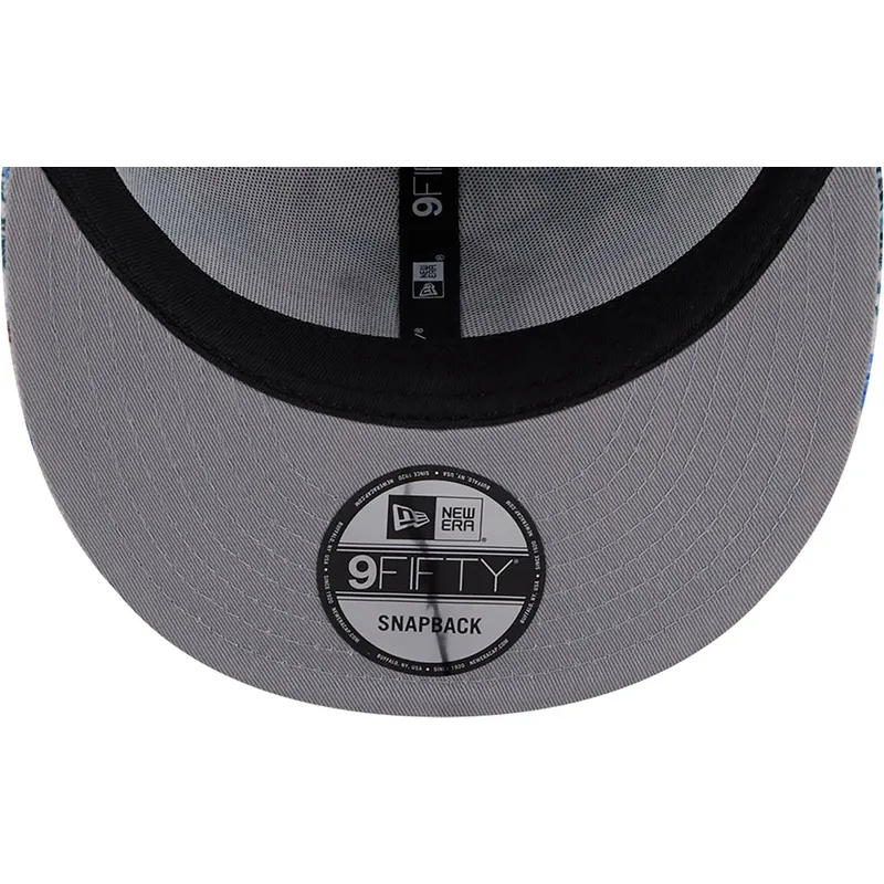 hvid-flad-snapback-kasket-9fifty-print-spring-training-fan-pack-2025-fra-new-york-yankees-mlb-fra-new-era