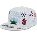 hvid-flad-snapback-kasket-9fifty-scatter-spring-training-fan-pack-2025-med-mlb-grapefruit-league-logo-fra-new-era